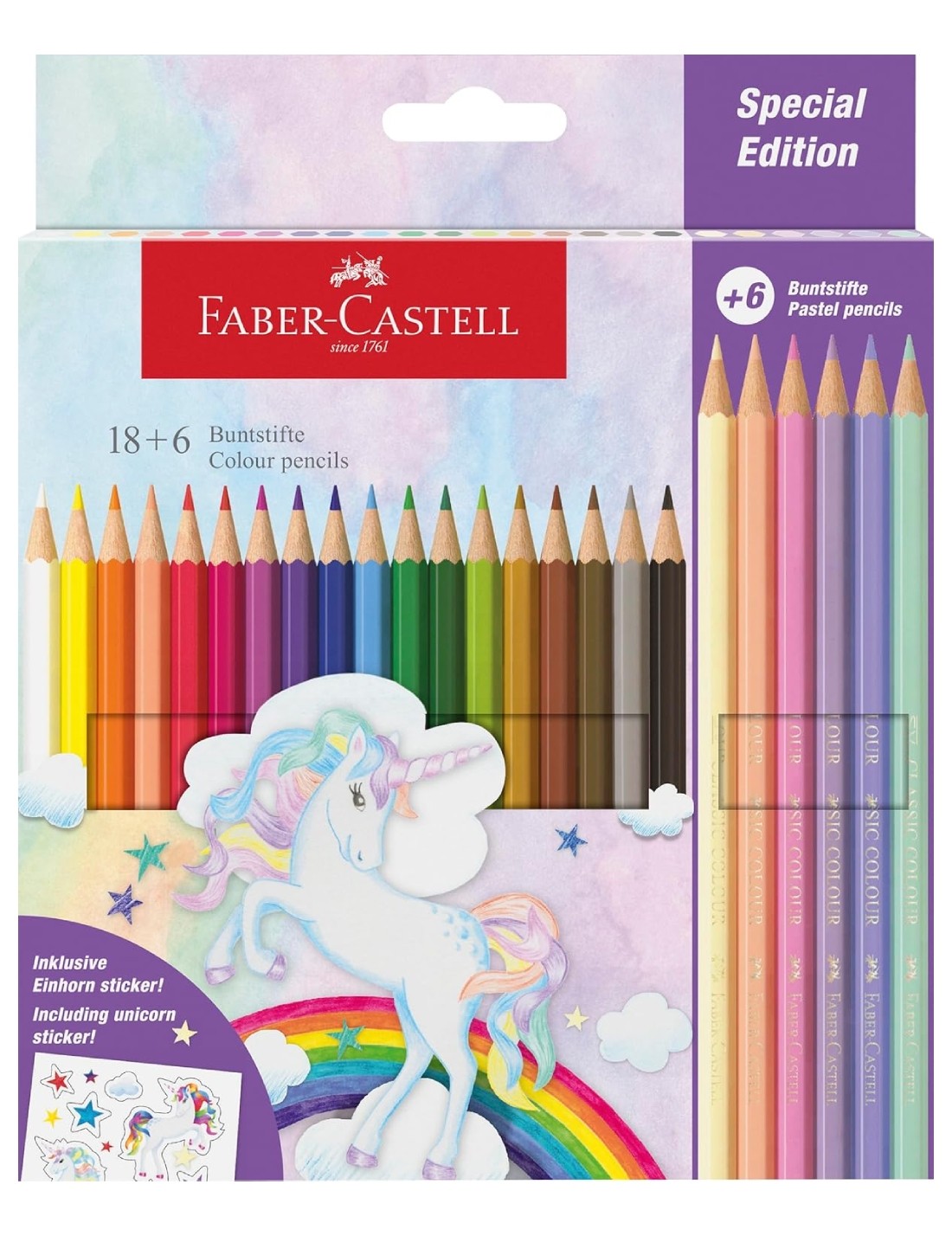 Pastelli Colorati Esagonali Faber Castell Classic Unicorn 24pz