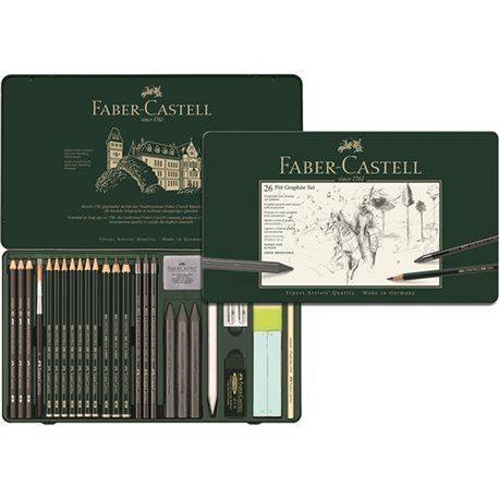 Faber-Castell Set Pitt Monochrome Astuccio Metallo 26pz