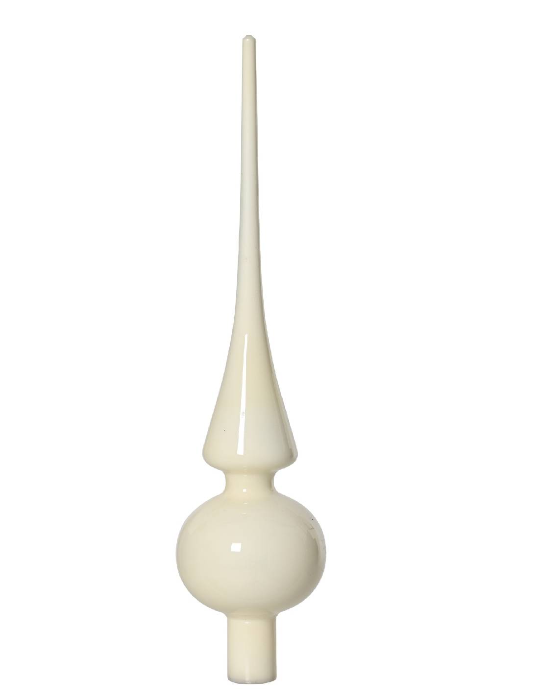 Puntale Albero Di Natale In Vetro Bianco Lana 26cm
