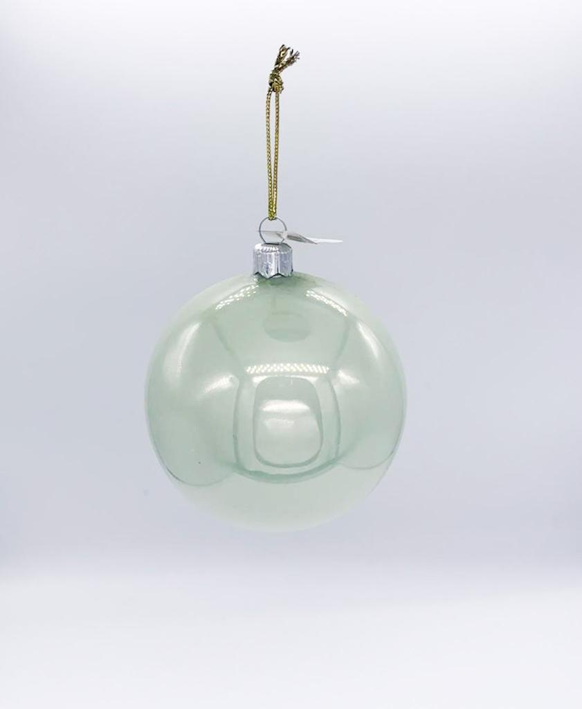 Pallina Albero Di Natale In Vetro Verde Tiffany Lucido 10CM
