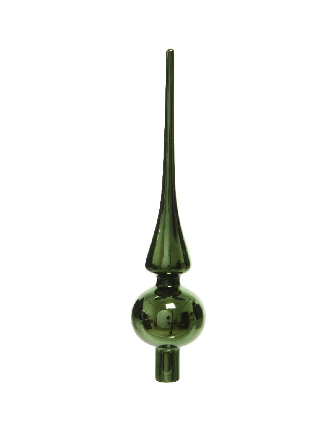 Puntale Albero Di Natale In Vetro Verde 26cm