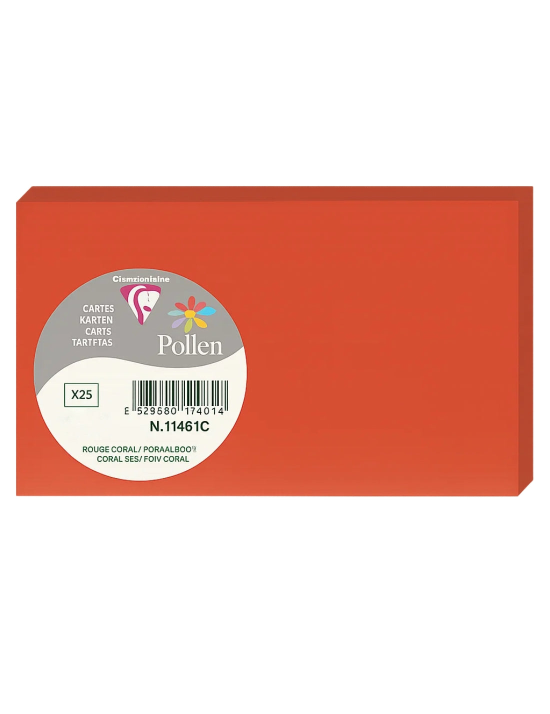 Biglietti Cartoncini Rosso Corallo 8x13cm 210g 25pz