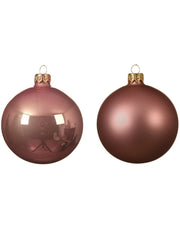 Palline Albero Di Natale In Vetro Rosa Antico 8cm