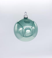 Pallina Albero Di Natale In Vetro Verde Acqua Lucido 8CM