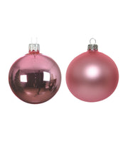 Pallina Albero Di Natale In Vetro Rosa 10cm