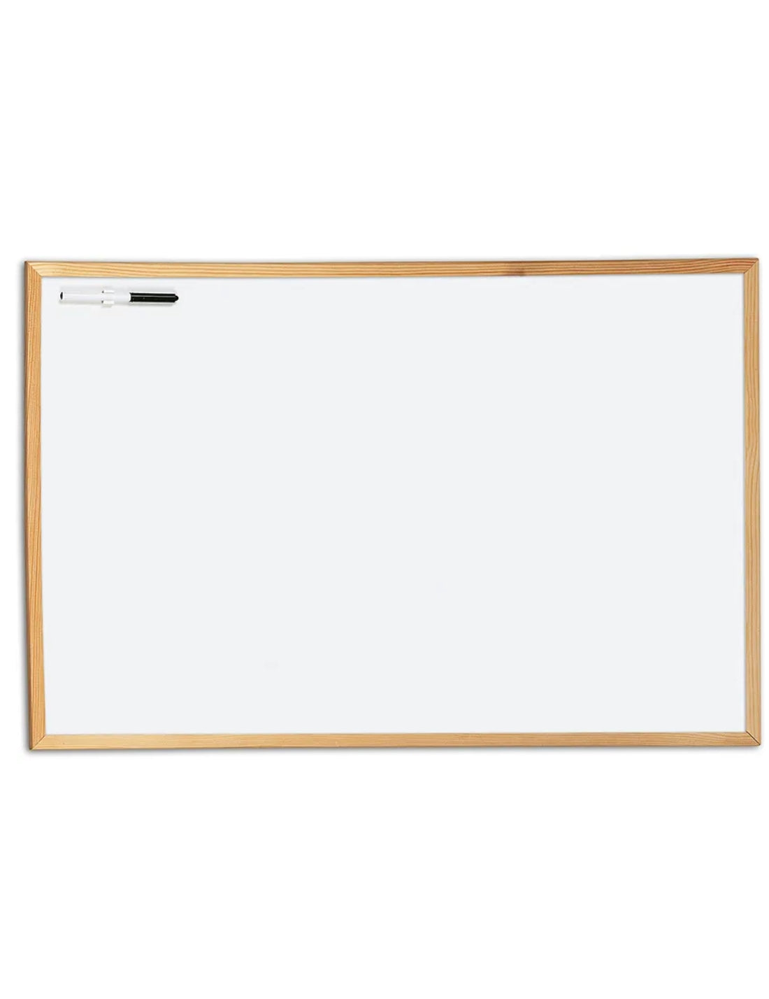 Lavagna Bianca Con Cornice In Legno 90cm
