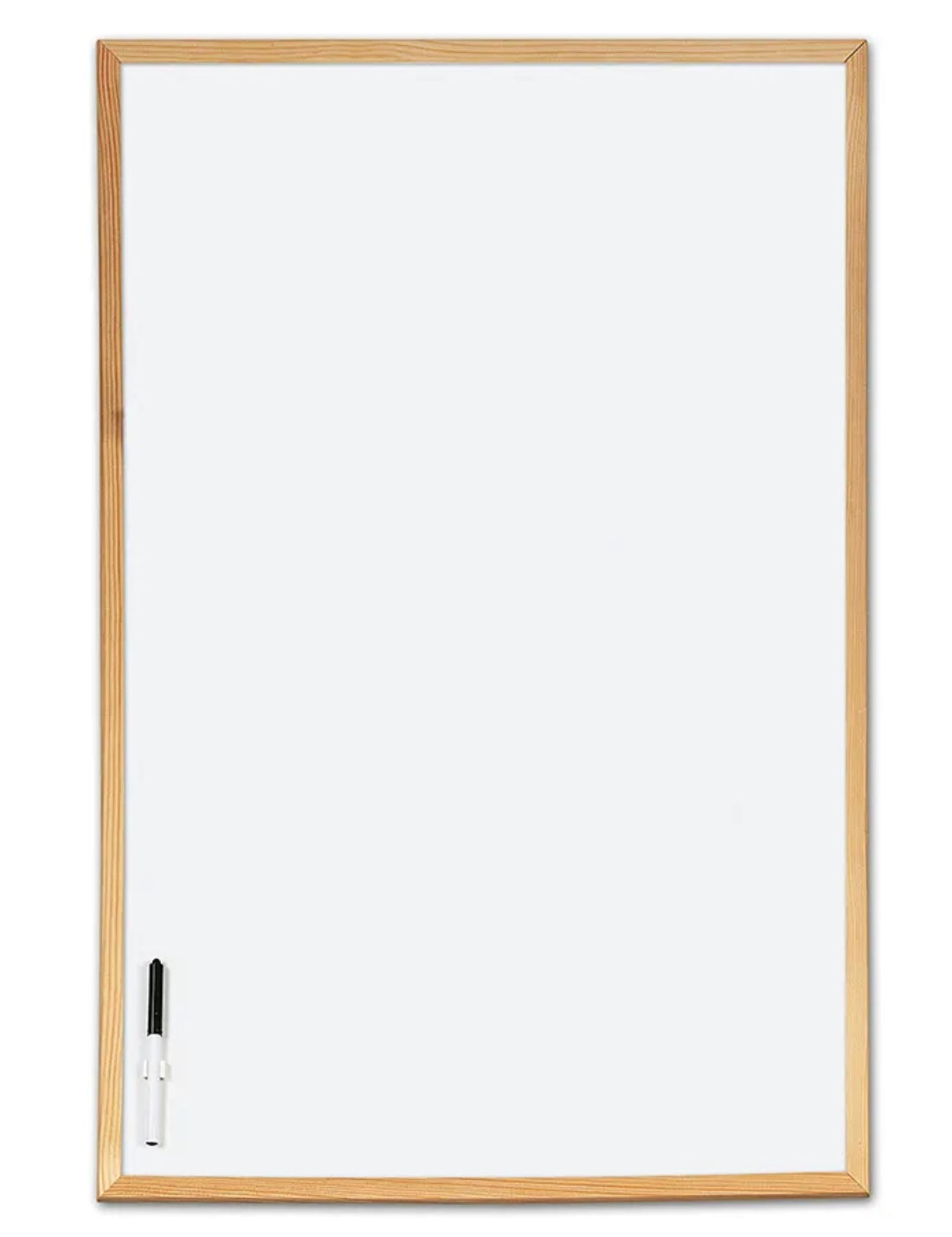 Lavagna Bianca Con Cornice In Legno 90cm