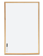 Lavagna Bianca Con Cornice In Legno 90cm