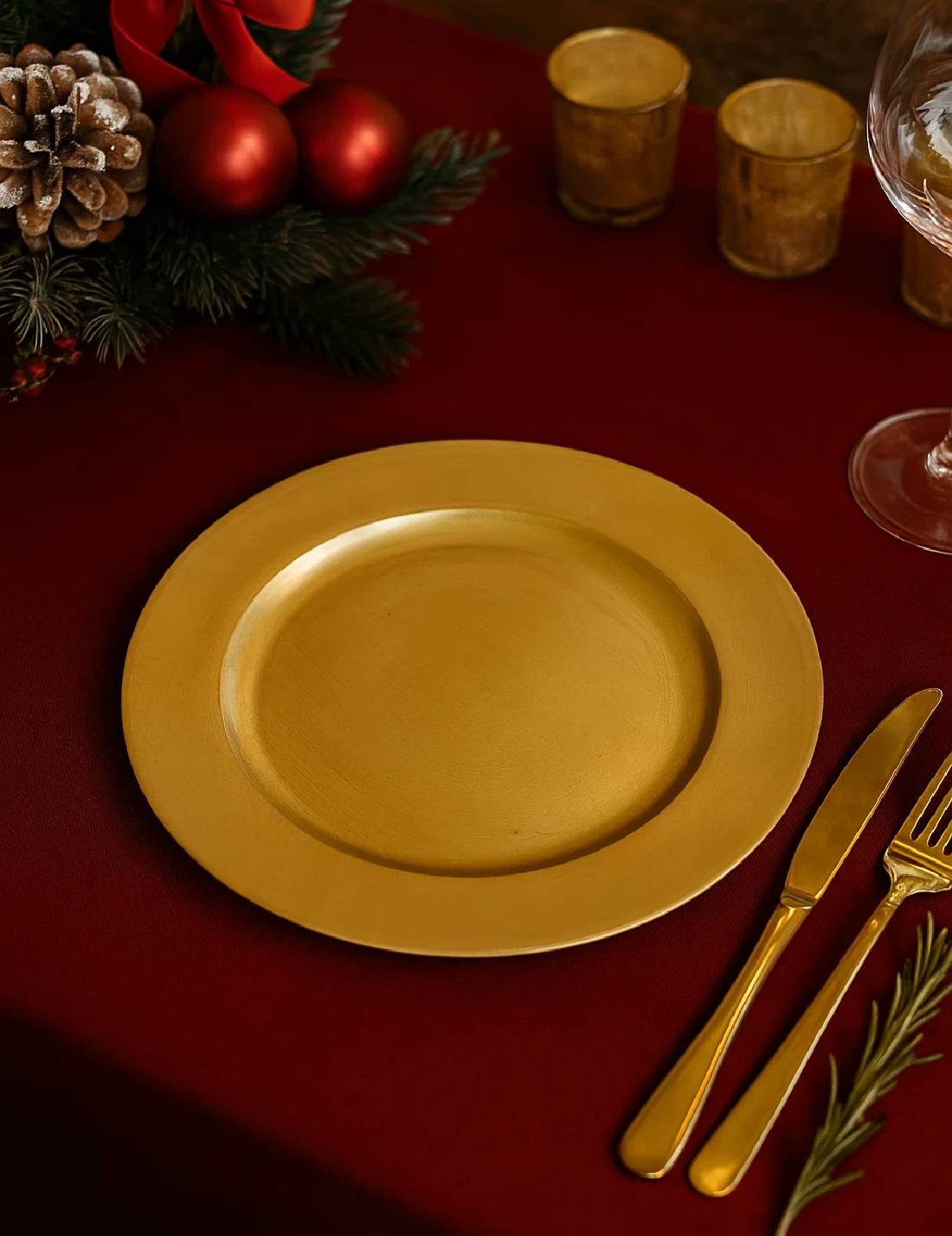 Sottopiatto Natalizio Decorativo Oro 33cm