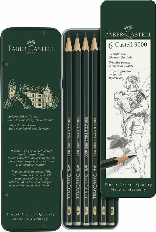 Matite Da Disegno Faber-Castell 9000 Set 6pz.