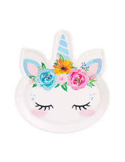 Piatti A Forma Di Unicorno Iridescente 22cm 6pz