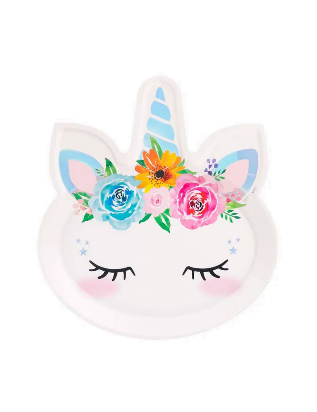 Piatti A Forma Di Unicorno Iridescente 22cm 6pz