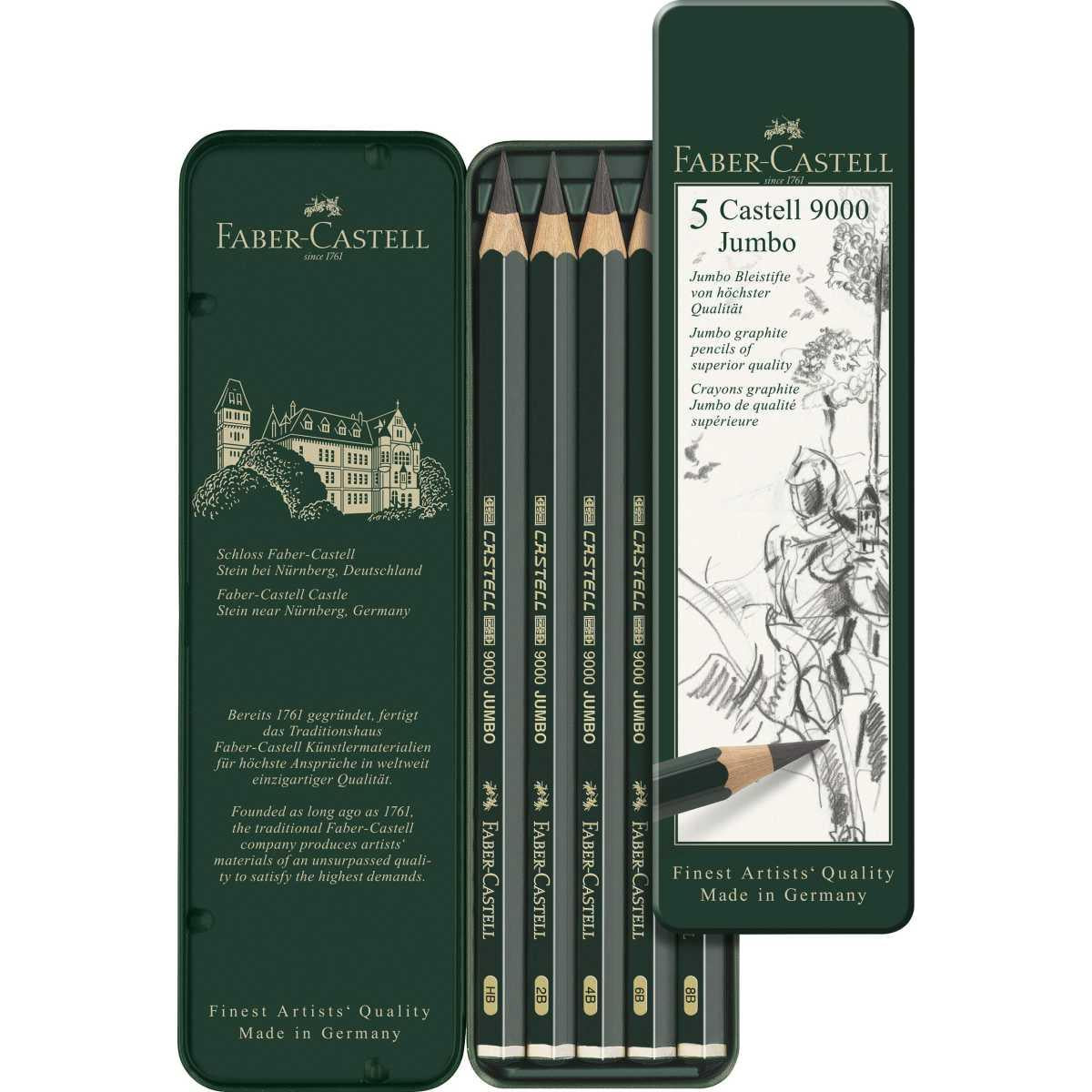 Matite Da Disegno Faber-Castell 9000 Jumbo Set 5pz