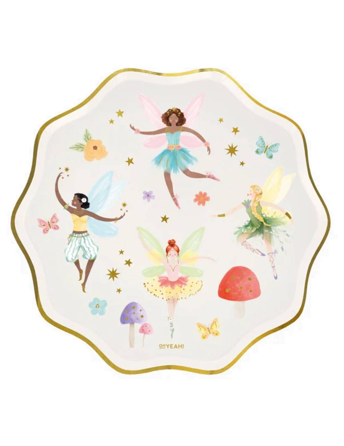 Piatto Di Carta Fate Colorate 23cm 6pz