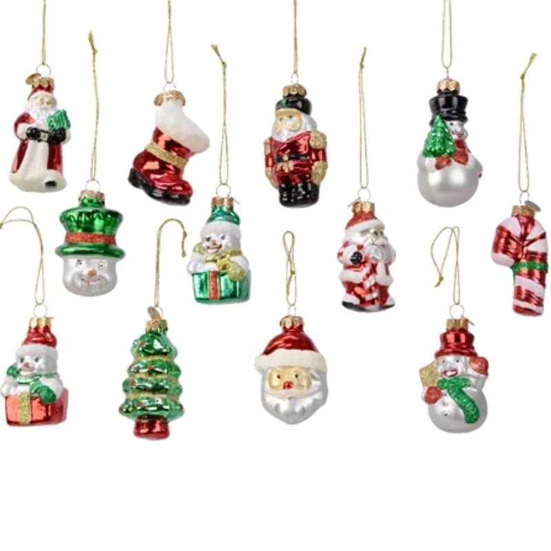 Addobbo Albero Natale In Vetro Personaggi Natalizi