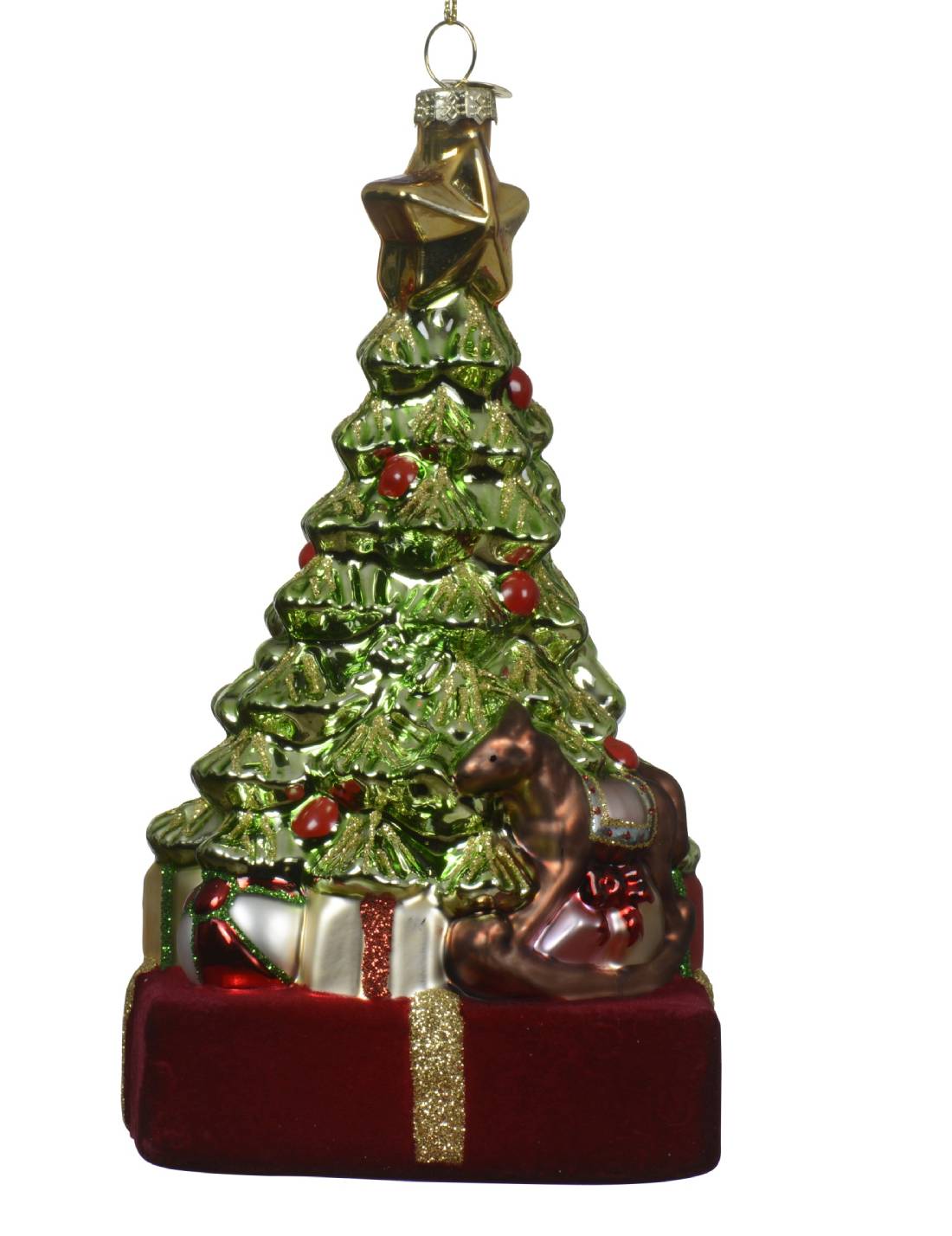 Addobbo Albero Di Natale In Vetro Con Stella 16cm
