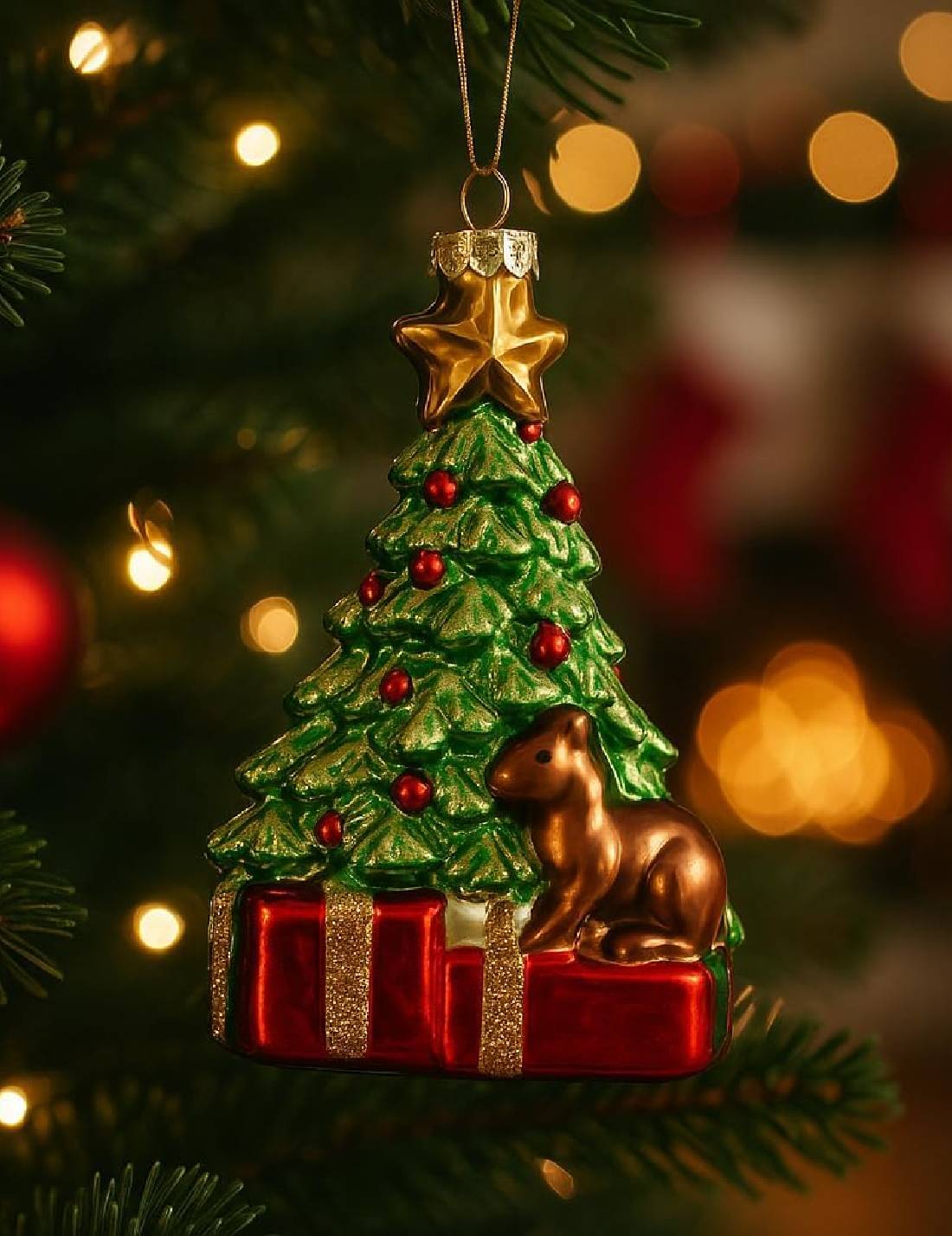 Addobbo Albero Di Natale In Vetro Con Stella 16cm