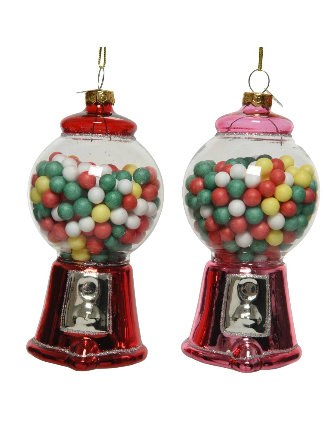 Addobbo Albero Di Natale In Vetro Distributore Caramelle Candy 11cm