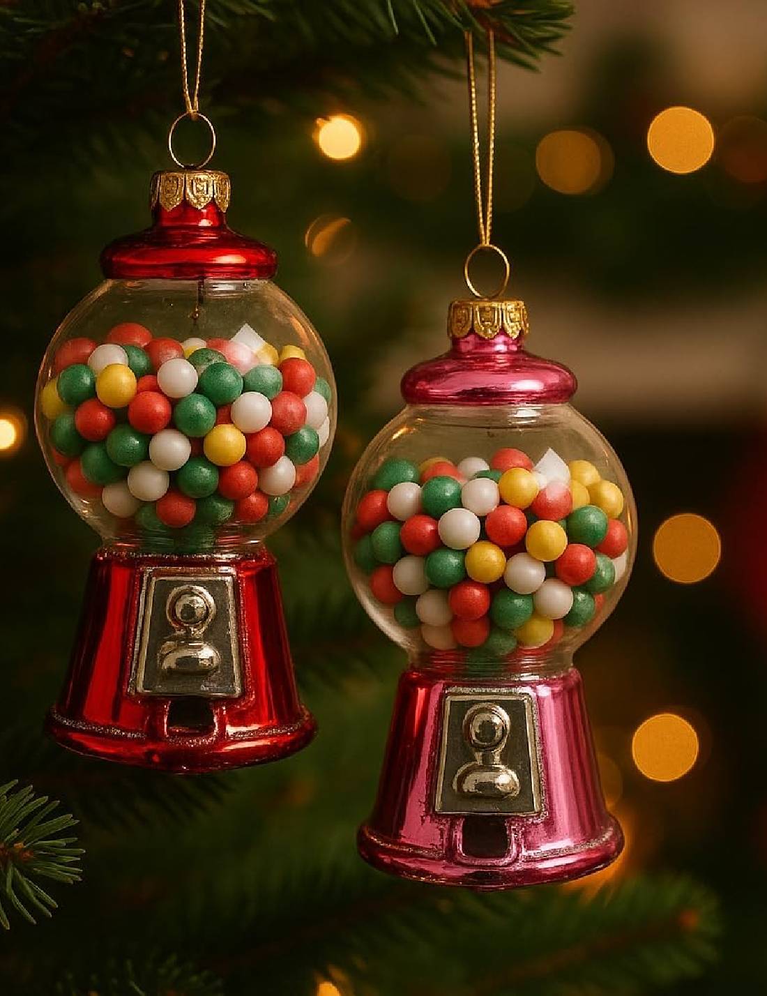 Addobbo Albero Di Natale In Vetro Distributore Caramelle Candy 11cm