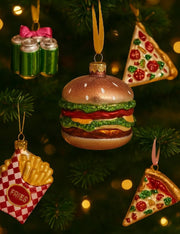 Addobbo Albero Di Natale In Vetro Hamburger 10cm