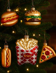 Addobbo Albero Di Natale In Vetro Patatine Fritte 11cm