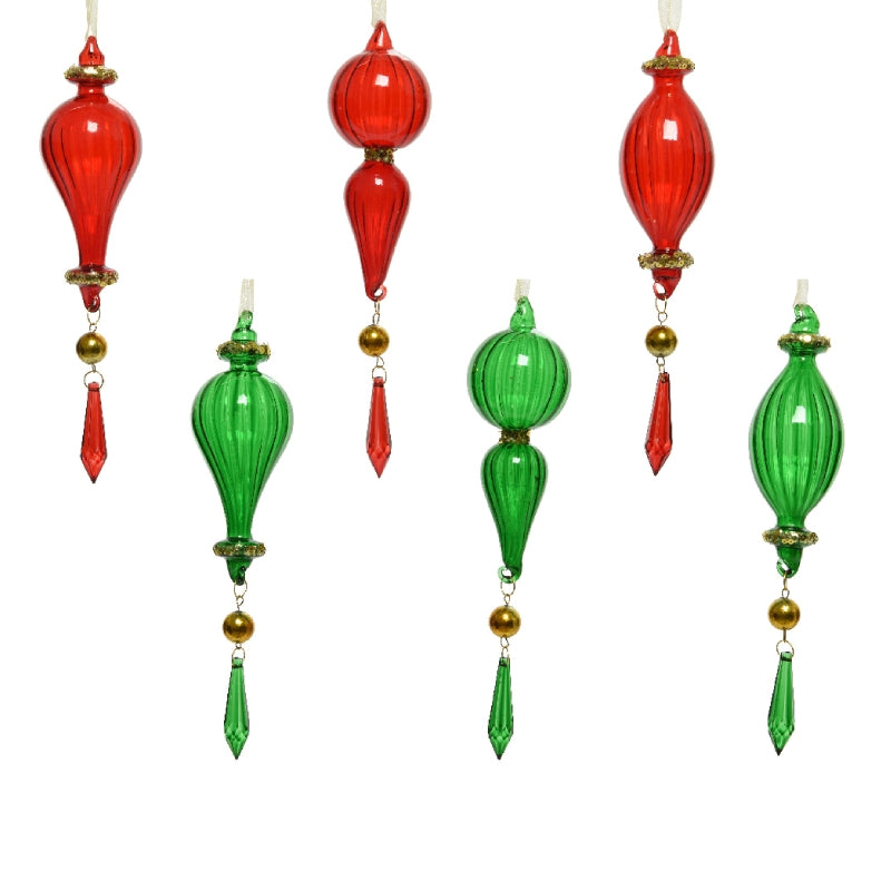 Addobbo Albero Di Natale In Vetro Perlato Colori Assortiti 23cm