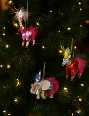 Addobbo Albero Di Natale In Vetro Animale Da Circo 16cm