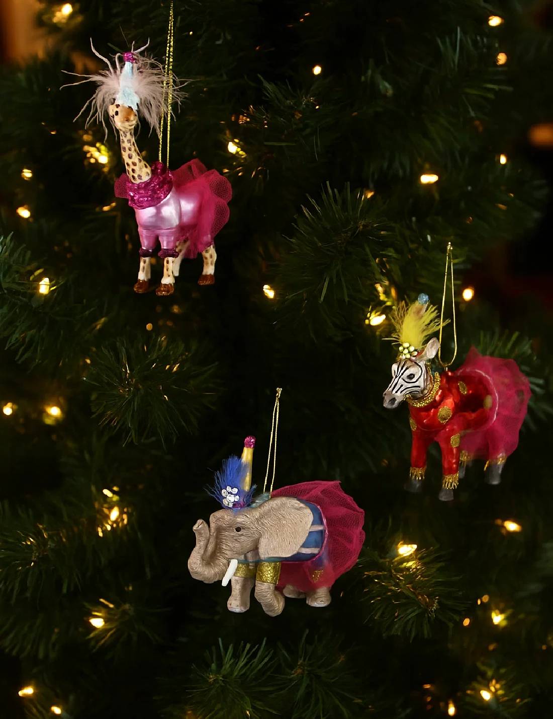 Addobbo Albero Di Natale In Vetro Animale Da Circo 16cm