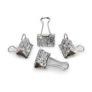 Set Fermacarte A Molla In Metallo Con Strass Chiara Ferragni 4pz