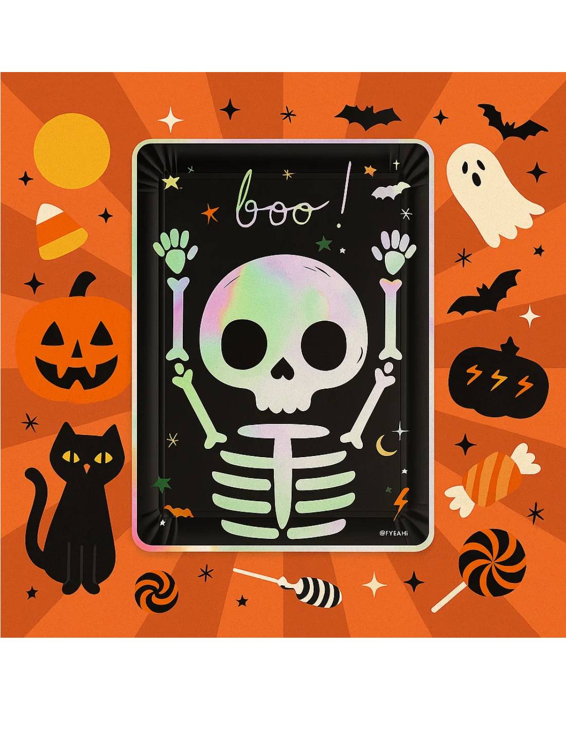 Vassoio Halloween Teschio 25cm