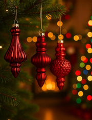 Pallina Albero Di Natale Ornamentale In Vetro Rossa 15cm