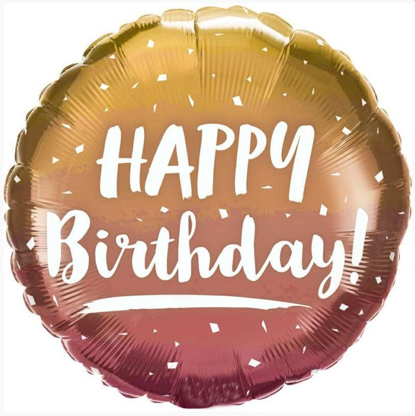 Palloncino Metalfoil Happy Birthday Bronzo 18" 46cm