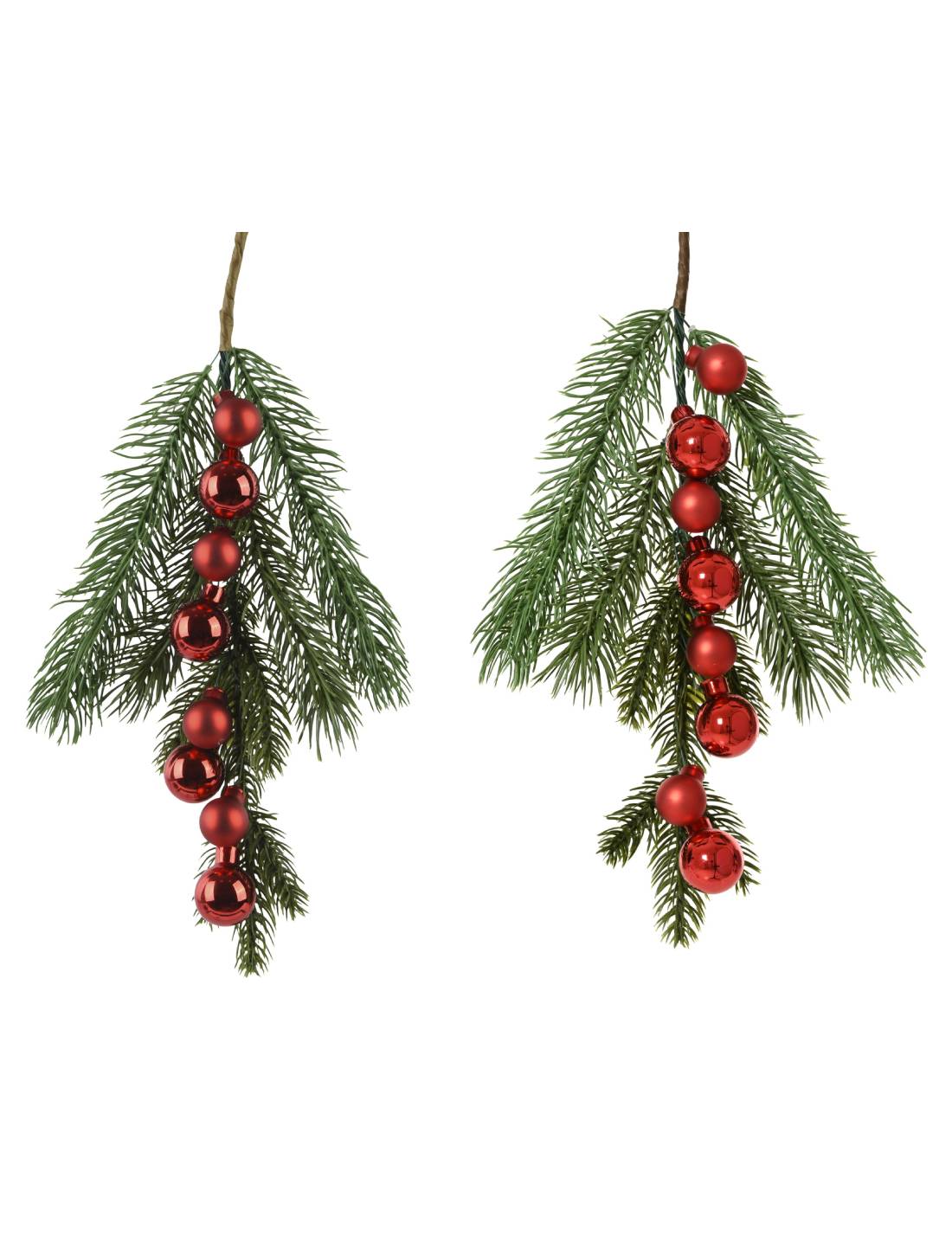 Addobbo Albero Di Natale Ramo Con Palline In Vetro 4cm