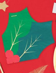 Tovaglioli Di Carta Agrifoglio Natalizio 33cm 20pz