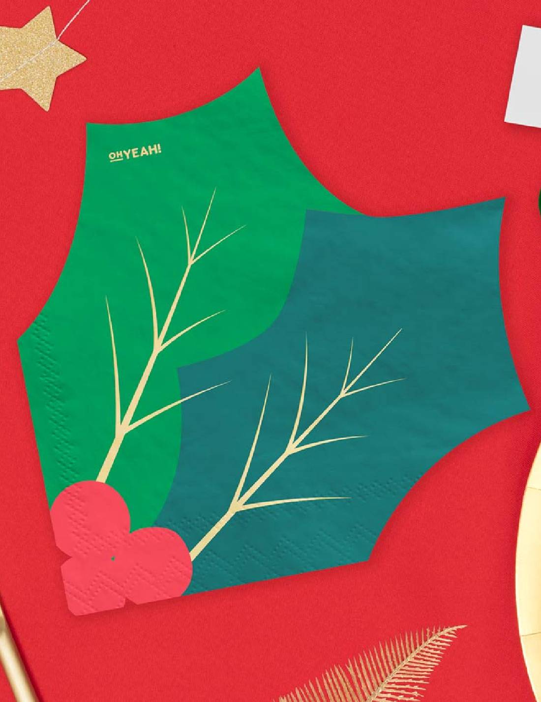 Tovaglioli Di Carta Agrifoglio Natalizio 33cm 20pz