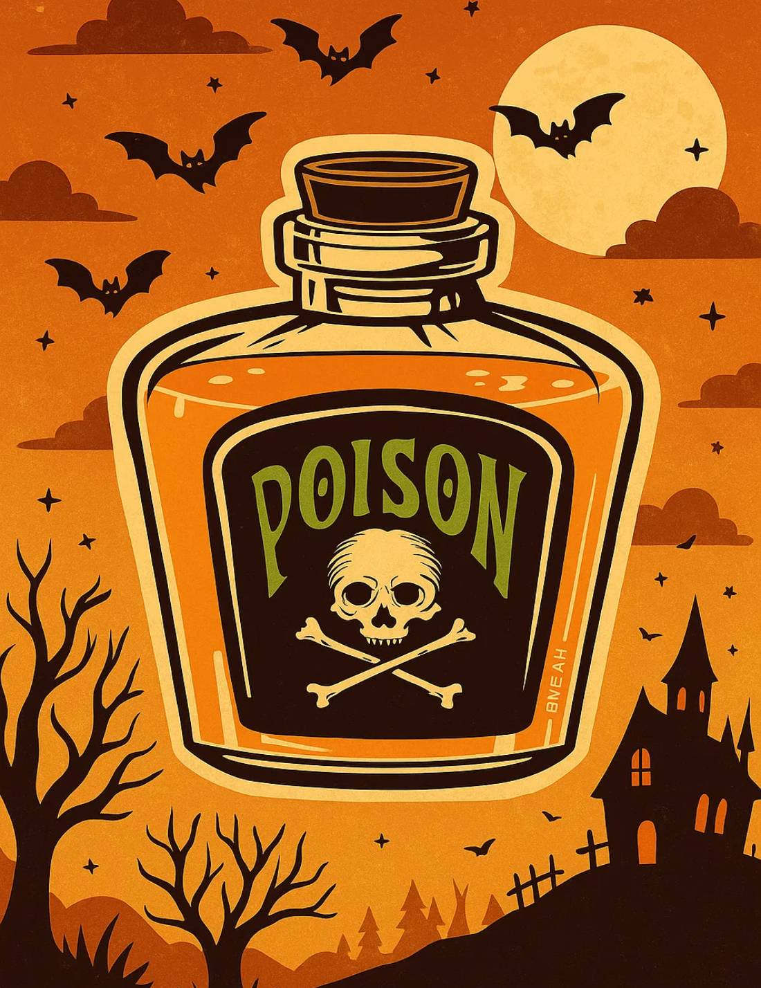 Tovaglioli Halloween Bottiglia Veleno 33cm 20pz