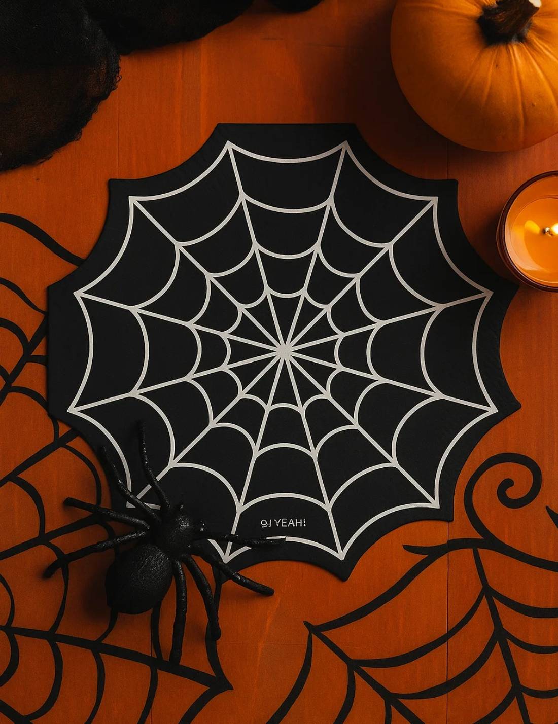Tovaglioli Halloween A Forma Di Ragnatela 33cm 20pz