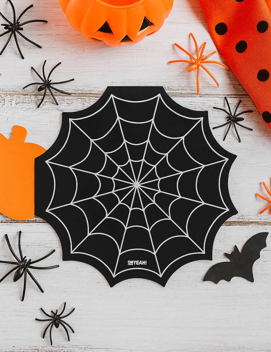 Tovaglioli Halloween A Forma Di Ragnatela 33cm 20pz