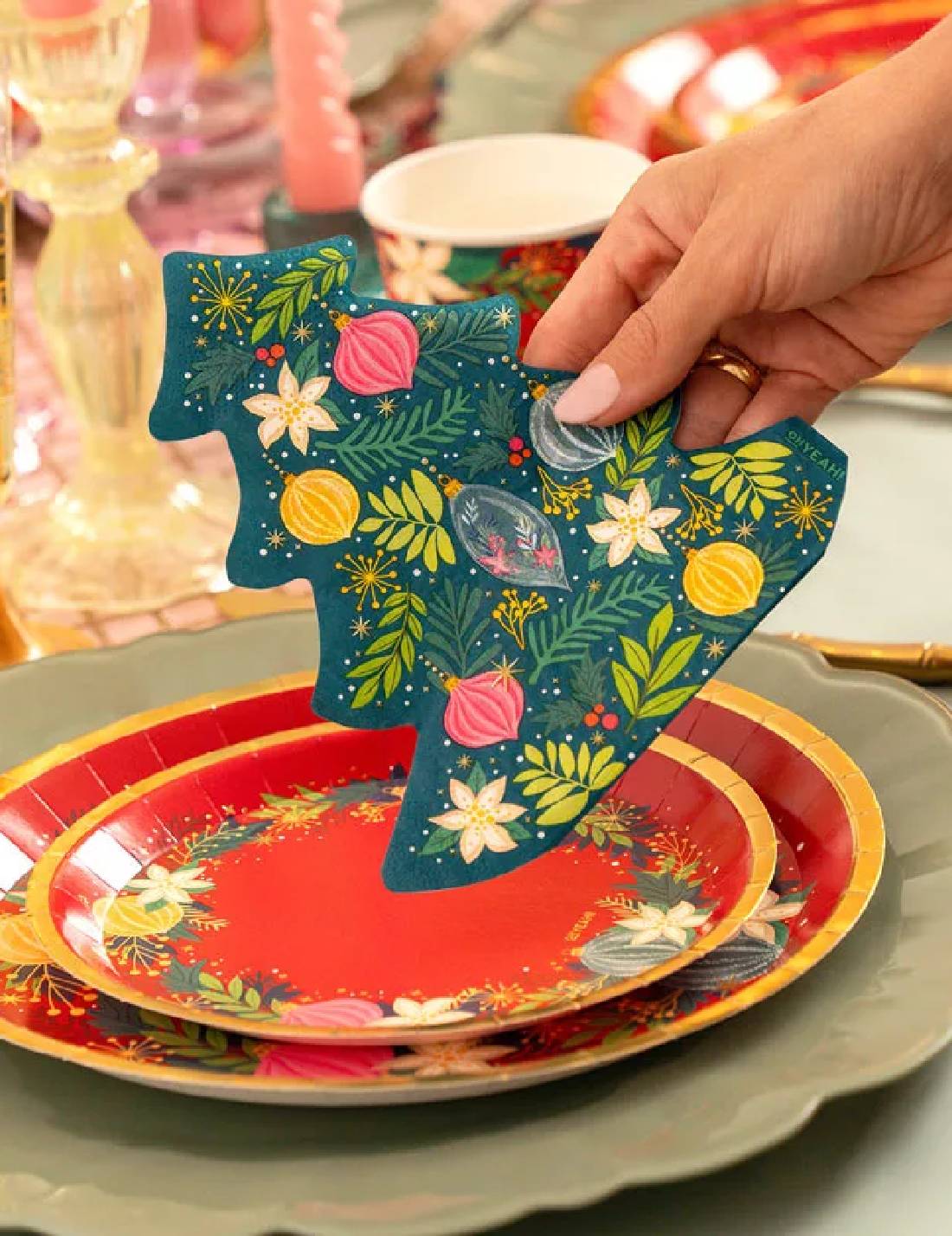 Tovaglioli Di Carta Abete Natalizio 33cm 20pz