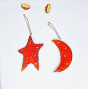Addobbo Albero Di Natale Luna E Stella Di Vetro