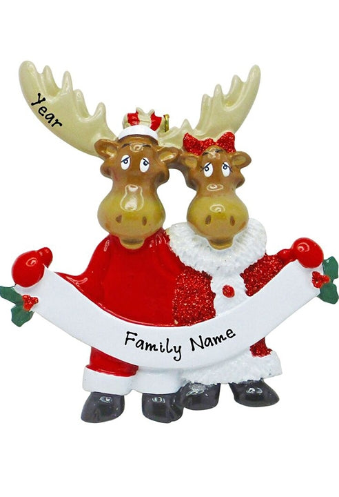 Addobbo Albero Di Natale Personalizzabile Coppia Renne