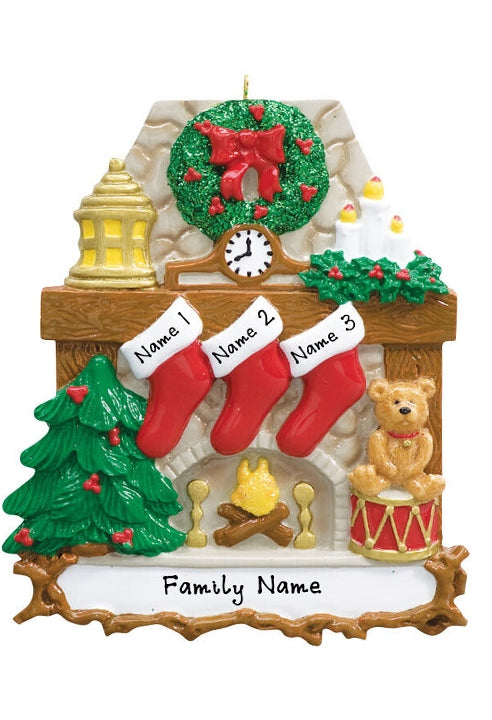 Addobbo Albero Di Natale Personalizzabile Camino Con 3 Calze