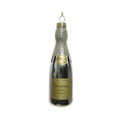 Addobbo Albero Di Natale Bottiglia Champagne Argento Glitterato