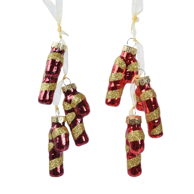 Addobbo Albero Di Natale In Vetro Candy Stick Colore Assortito 5,5cm