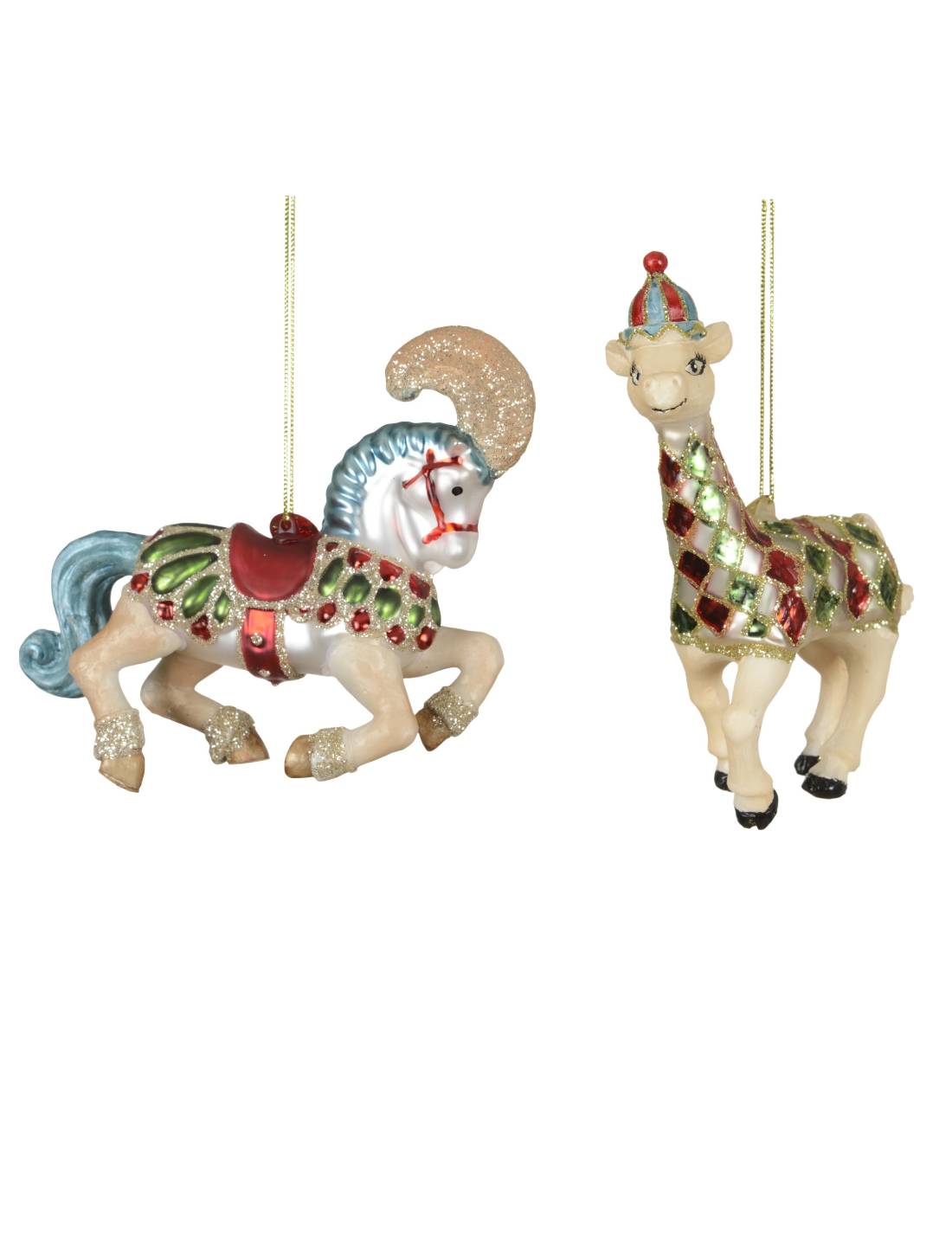 Addobbo Albero Di Natale In Vetro Animale Circense 12cm