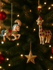 Addobbo Albero Di Natale In Vetro Animale Circense 12cm