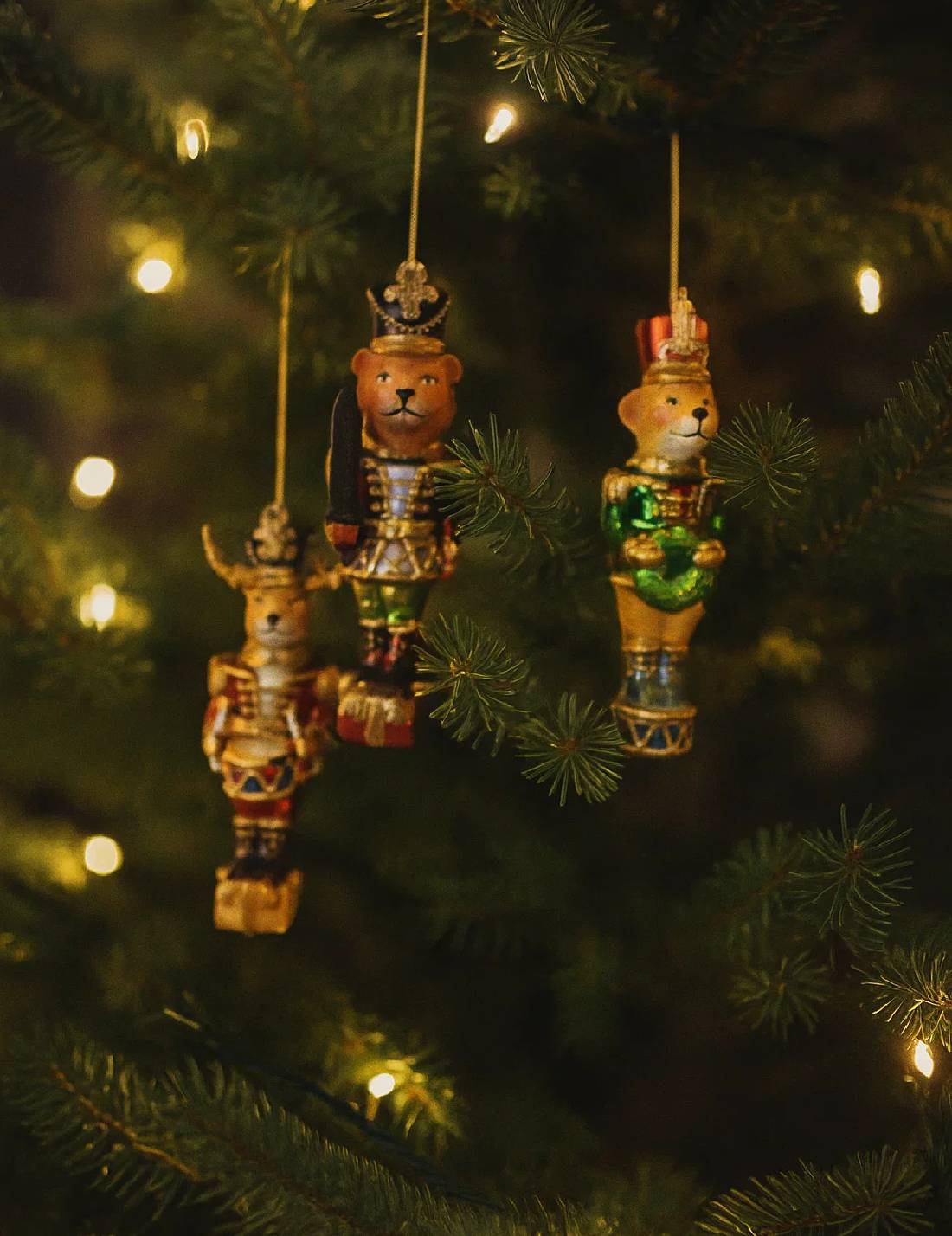 Addobbo Albero Di Natale In Vetro Banda Musicale Animali 18cm