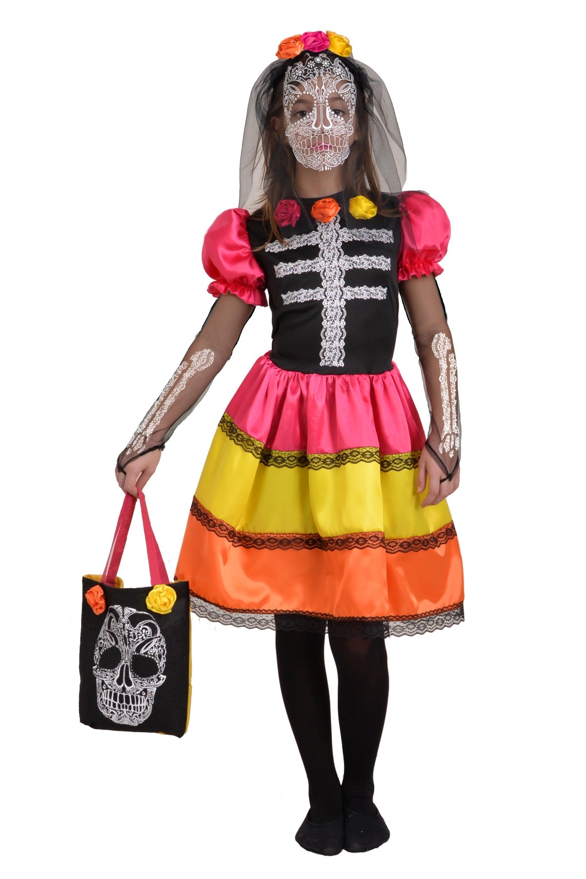 Costume Halloween Bambina Catrina Messicana