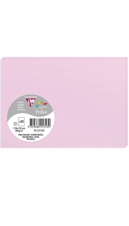 Biglietti Cartoncini Rosa 11x15cm 25pz
