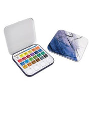 Aquafine Watercolour Acquerelli Travel Set Con Gancio Daler Rowney 24 Colori